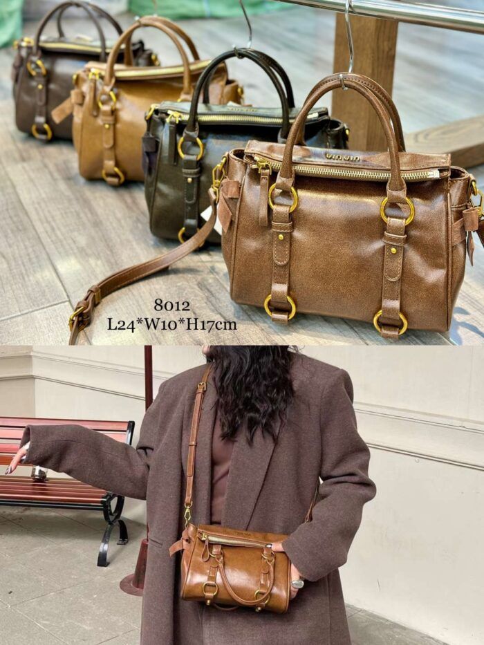 Brown Leather women Handbag Lady Shoulder bag Crossbody Handbag M8012