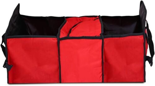 Car Trunk Organizer Oxford Cloth Trunk Cooler Storage Bag Expandable side pockets Foldable Perfect for Your Car SUV Truck Minivan Waterproof Auto Organizer Solid Storage Bag - Red5
