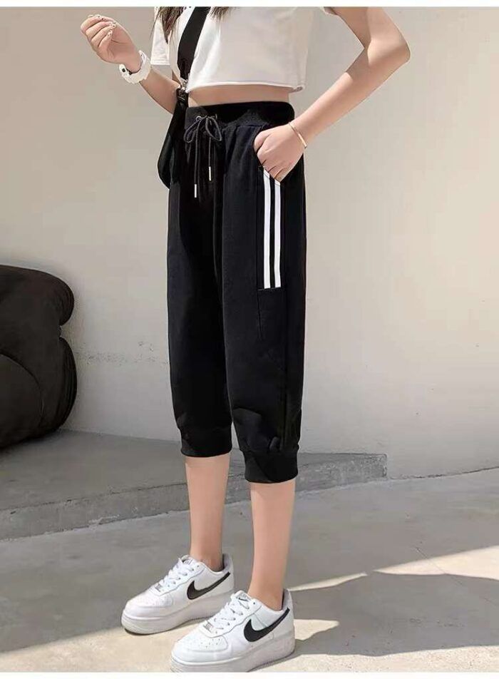 Casual three-quarter drawstring striped sports pants 5 - Tradedubai.ae Wholesale B2B Market