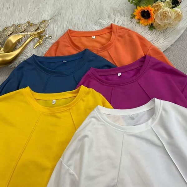 Cotton Korean style loose large size spring and autumn round neck pullover sweatshirt for women - Tradedubai.ae Wholesale B2B Market
