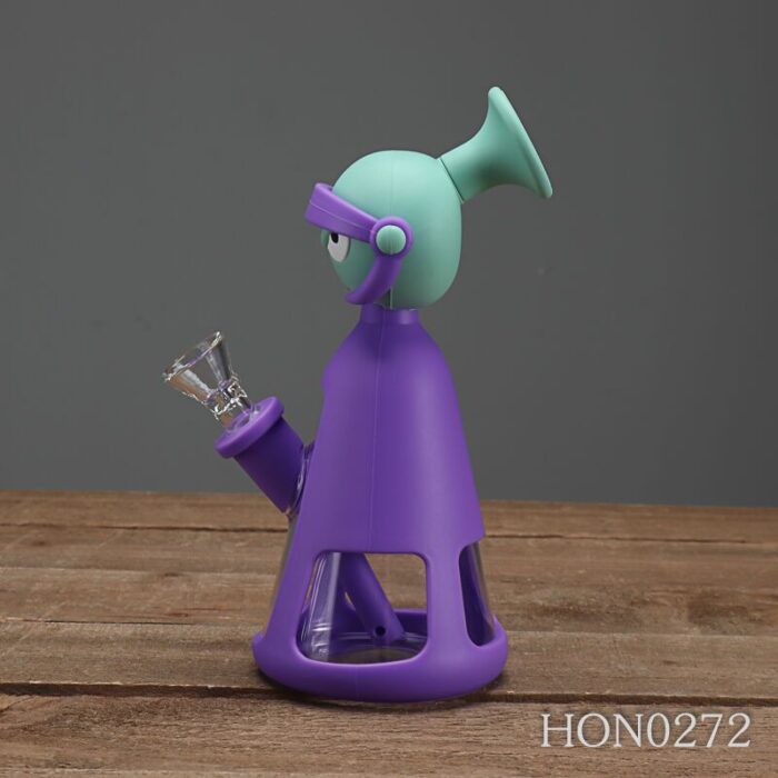 Custom Style Baby Yoda Tobacco Silicone Pipe With Glass Bowl