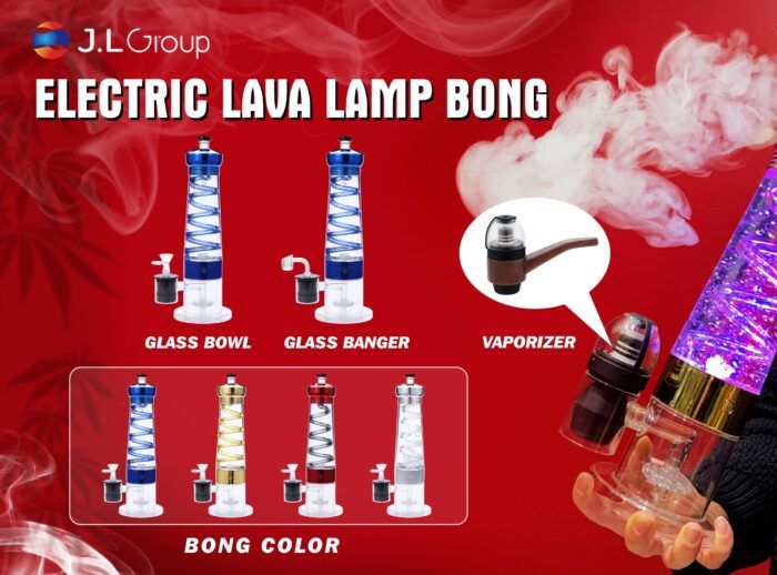 Delta9 Colorful Glass Smoking Pipe Hookah Electric Lava Lamp Bong For oil-Dry Tocacco-Vap-e