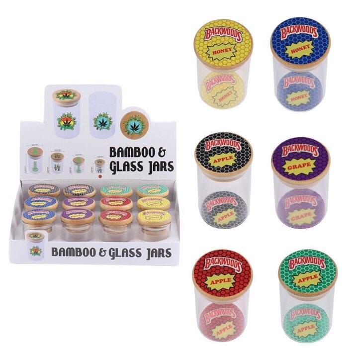 Factory Cookies Backwoods Glass Jar with Bamboo Lid Custom Design Different Size Tobacco Weed Jar for Storage - Tradedubai.ae Wholesale B2B Market