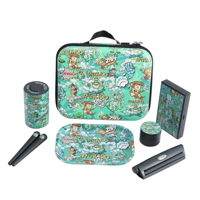 Factory Portable Custom Logo Smoking Accessories Set Rolling Tray Scale LED Jar Grinder 6-in-1 Smoking Kit for Outside Camping