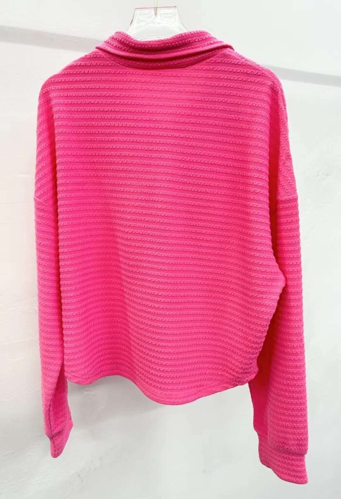 Factory Wholesale Ready Made Garments Stock Clearance-American style stand-collar zippered casual and versatile cotton long-sleeved tops 1 - Tradedubai.ae Wholesale B2B Market