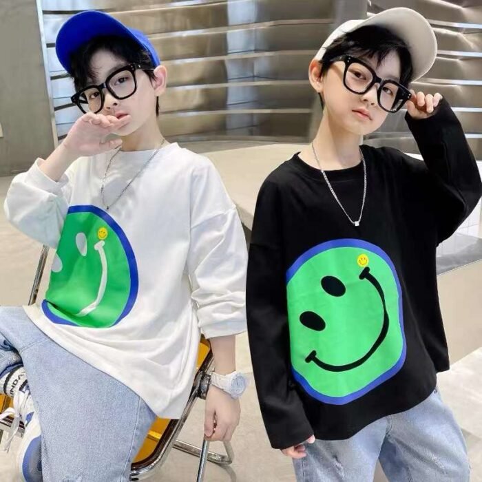 Factory Wholesale Ready Made Garments Stock Clearance-Childrens clothing personalized printed embroidered long-sleeved raglan sleeve versatile top - Tradedubai.ae Wholesale B2B Market