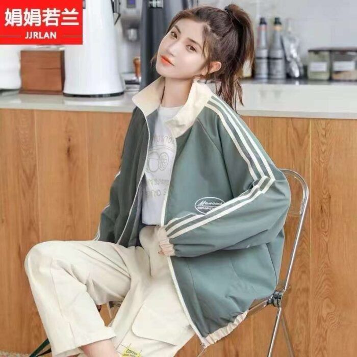 Factory Wholesale Ready Made Garments Stock Clearance-Couple style fleece baseball uniform zipper jacket - Tradedubai.ae Wholesale B2B Market