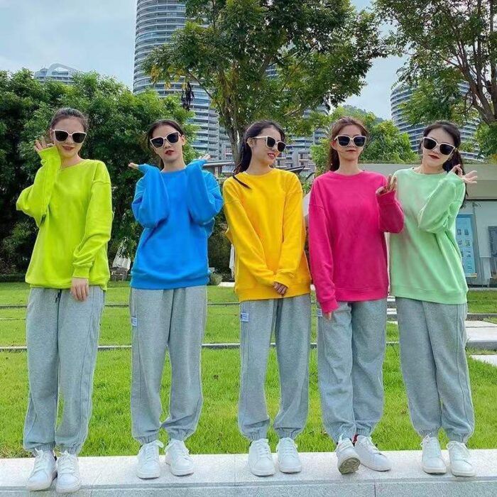 Factory Wholesale Ready Made Garments Stock Clearance-candy colored loose large sweatshirt for women - Tradedubai.ae Wholesale B2B Market