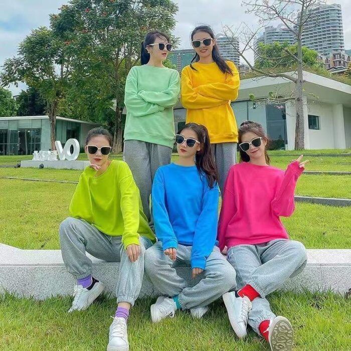 Factory Wholesale Ready Made Garments Stock Clearance-candy colored loose large sweatshirt for women - Tradedubai.ae Wholesale B2B Market