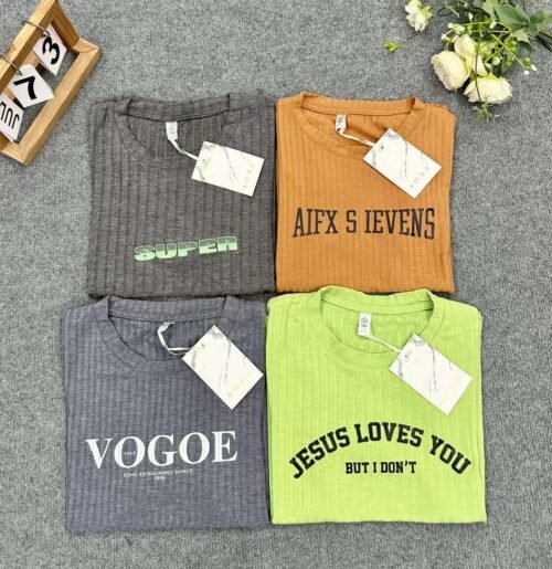 Factory Wholesale Ready Made Garments Stock Clearance-short-sleeved T-shirts made of cotton 5