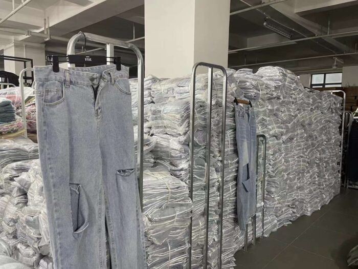 Factory Wholesale Ready Made Garments Stock Clearance-womens BF style trousers jeans and wide-leg pants - Tradedubai.ae Wholesale B2B Market