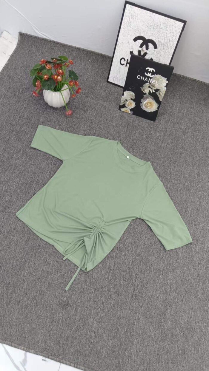 Fashionable drawstring design ice silk short-sleeved womens T-shirts - Tradedubai.ae Wholesale B2B Market