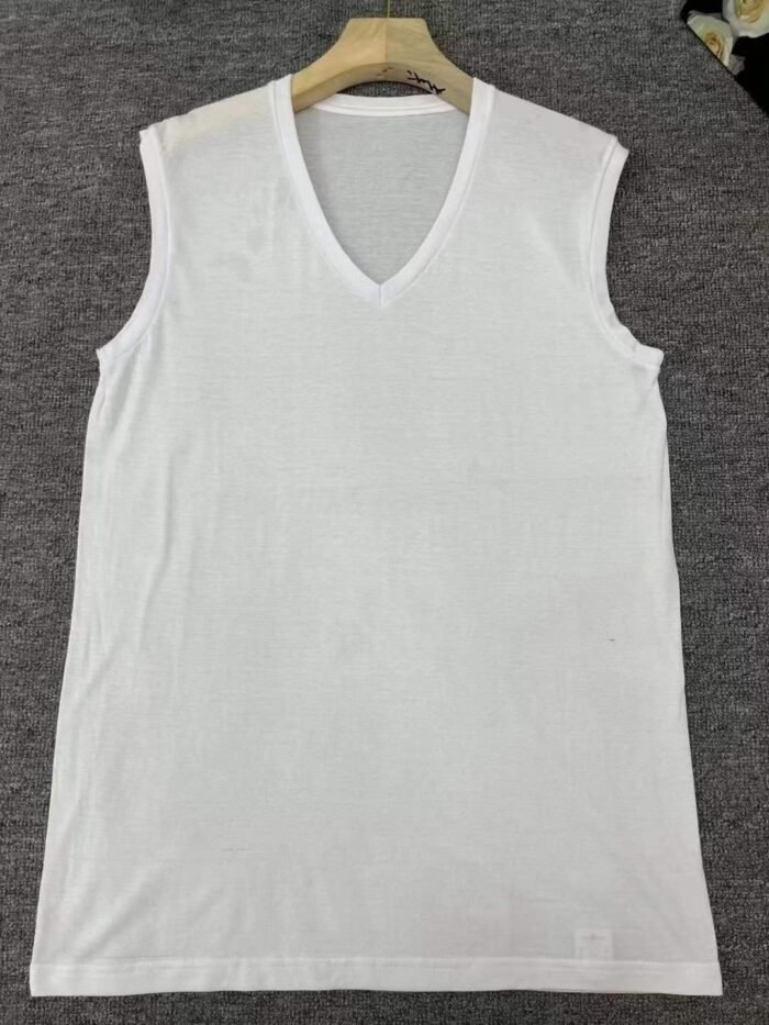 Foreign trade order white pure cotton glossy vest of the same style for men and women tie strap at the back of the bag to the shoulder - Tradedubai.ae Wholesale B2B Market