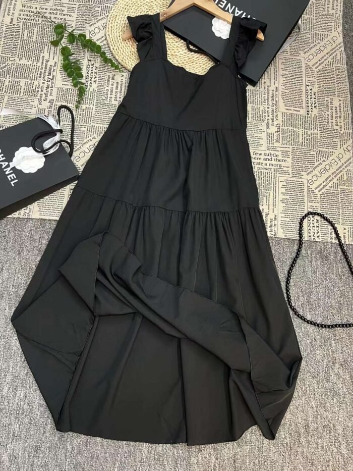 French long chiffon dress elasticated suitable for both fat and thin people single style black 5 - Tradedubai.ae Wholesale B2B Market