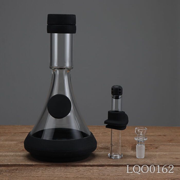 GRAV Deco Beaker with Silicone Skin Glass Bong Waterpipe Weed Bong - Hookah Shisha