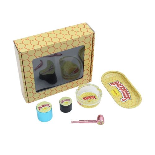 High Quality OEM ODM Smoking Accessoires Kit Rolling Tray Storage Jar Round Glass Ashtray Metal Pipe Herb Grinder 5 Smoking Set3 - Tradedubai.ae Wholesale B2B Market