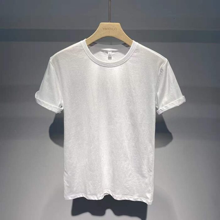 High-end versatile simple solid color T-shirt Summer couples Chinese-made fashionable slim round neck casual short-sleeved T-shirt - Tradedubai.ae Wholesale B2B Market