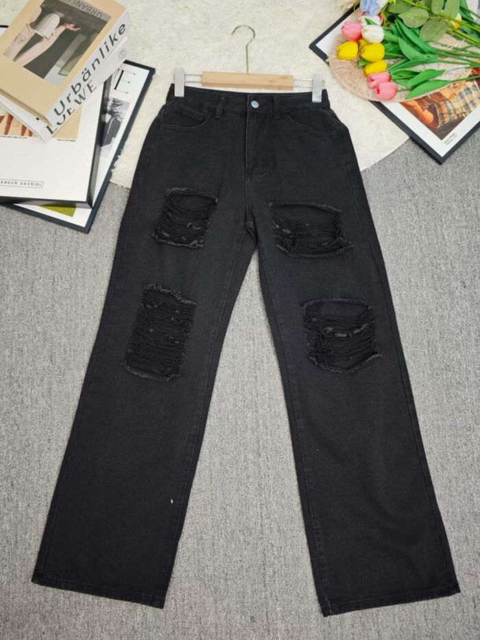 High-street ripped high-waisted womens jeans - Tradedubai.ae Wholesale B2B Market