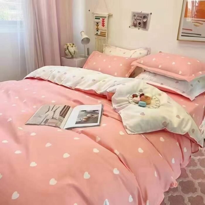 Ins Princess Heart Duvet Cover Home Textile Pillow Case Bed Sheet Kids Girls Bedding Covers Set King Queen - Tradedubai.ae Wholesale B2B Market