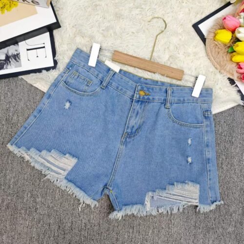 Internet celebrity fringed womens denim shorts