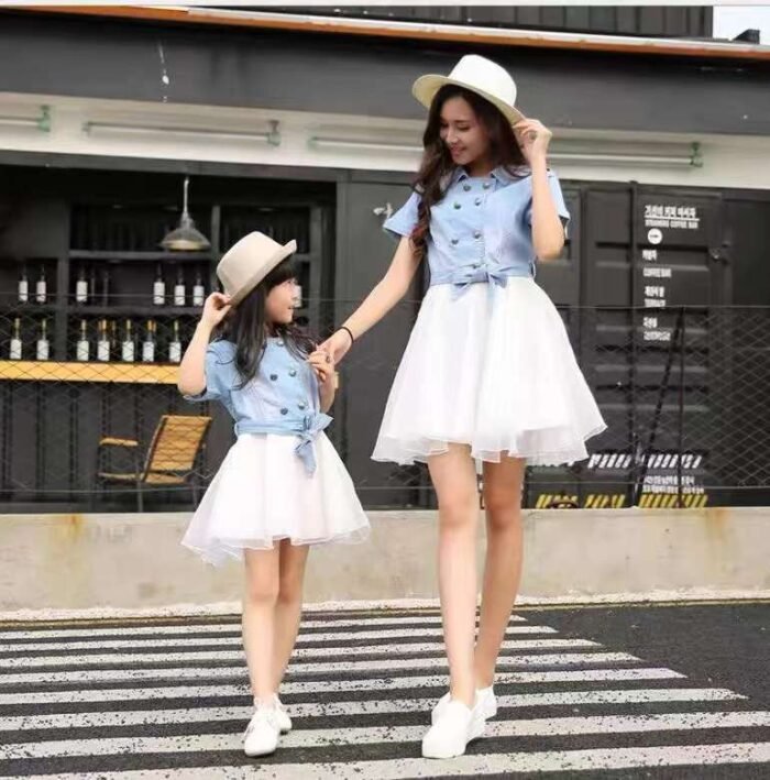 Internet celebrity womens clothing denim mesh splicing skirts and denim dresses 5 - Tradedubai.ae Wholesale B2B Market