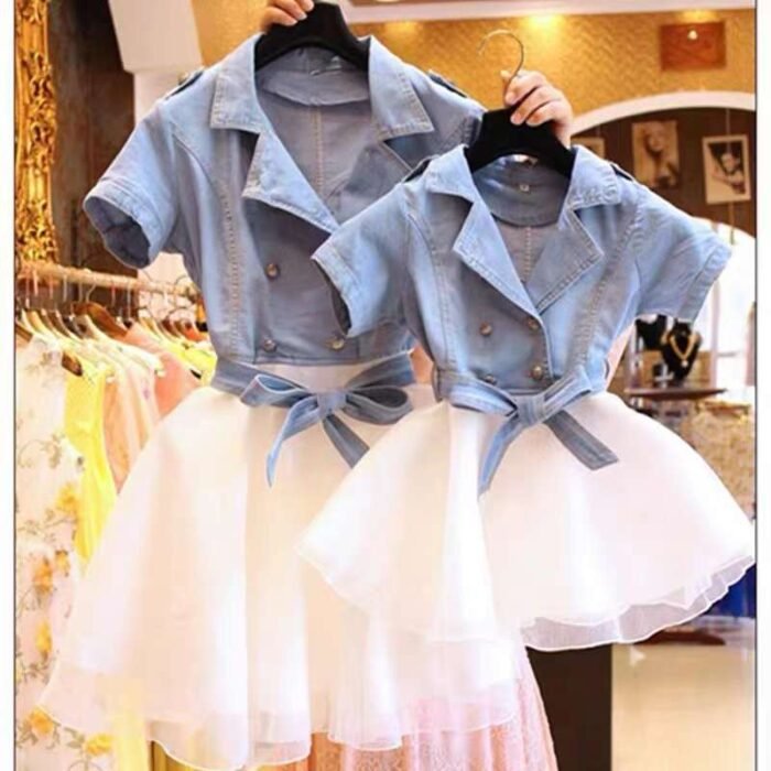 Internet celebrity womens clothing denim mesh splicing skirts and denim dresses 5 - Tradedubai.ae Wholesale B2B Market