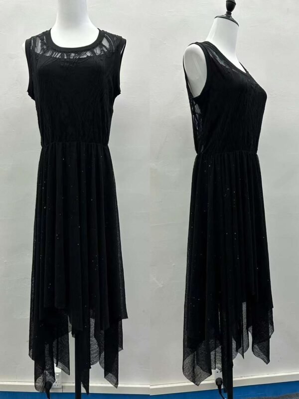 Irregular lace spliced ​​sleeveless elastic high-waist slim vest dress - Tradedubai.ae Wholesale B2B Market