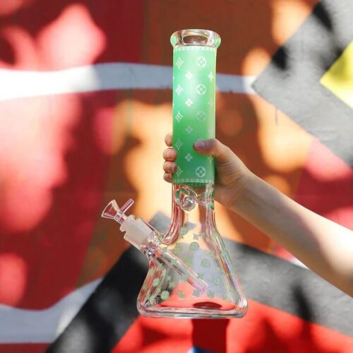 LV Theme Smoking Water Pipe Glass Bong Beaker - Hookah Shisha - Tradedubai.ae Wholesale B2B Market