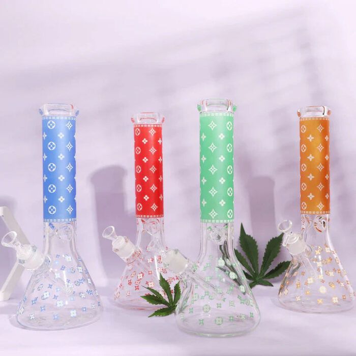 LV Theme Smoking Water Pipe Glass Bong Beaker - Hookah Shisha