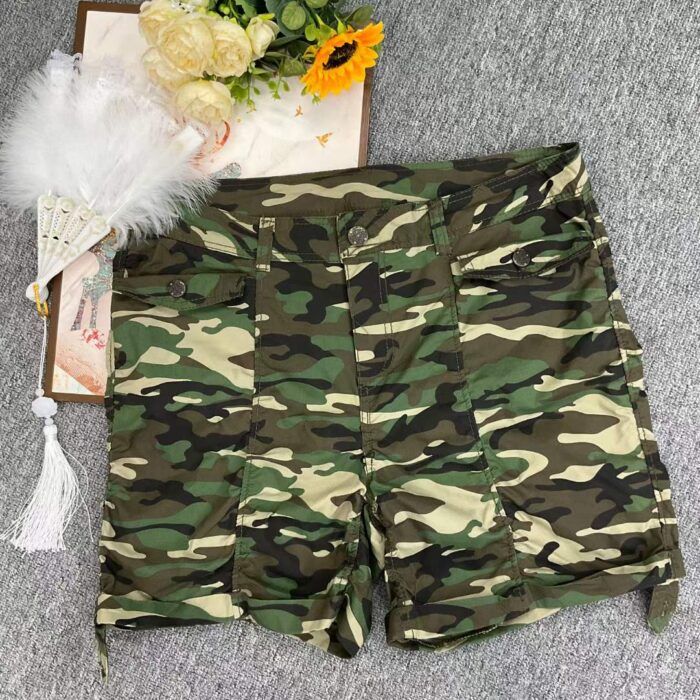 Large-size American high-street loose wide-leg camouflage overalls and shorts - Tradedubai.ae Wholesale B2B Market