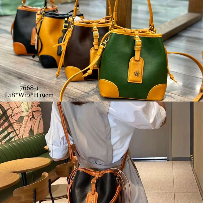 Leather Fashion Design Women Bucket Bags Leather Shoulder Bag Handbag M-7668-1 - Tradedubai.ae Wholesale B2B Market