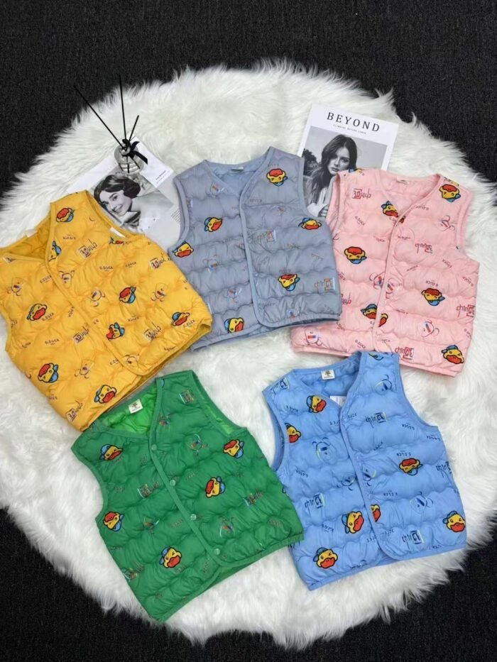 Little Yellow Duck autumn and winter warm and lightweight cartoon down cotton vest for boys and girls - Tradedubai.ae Wholesale B2B Market