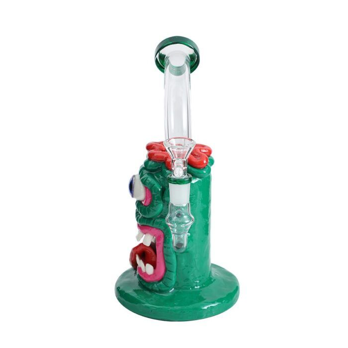 Manufacturer Factory Price Custom Logo 14 inch Clay Art Colored Drawing One-Eyed Monster Weed Bong Water Pipe Glass Bong Bubbler - Hookah Shisha