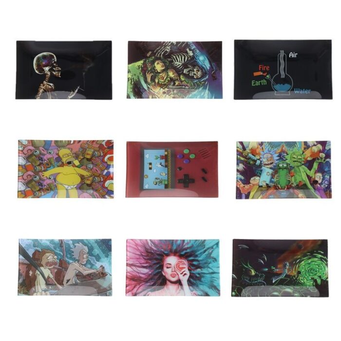 Multiple Size Custom LOGO Glass Rolling Tray Hemp Rolling Tray Smoking Tray