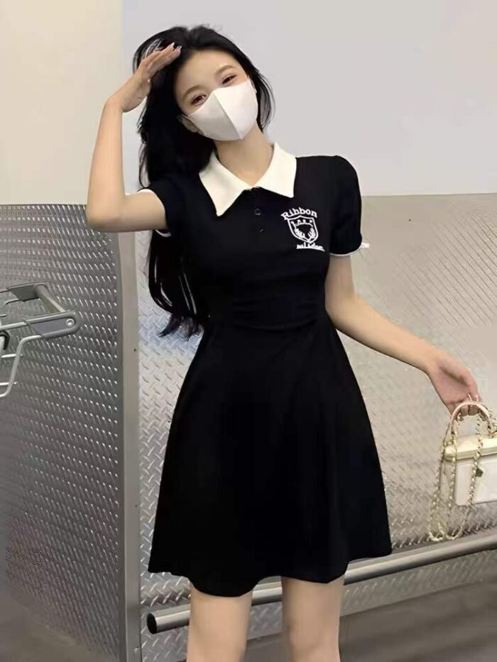 New Korean style sweet lady like loose and slim polo collar dress 5 - Tradedubai.ae Wholesale B2B Market