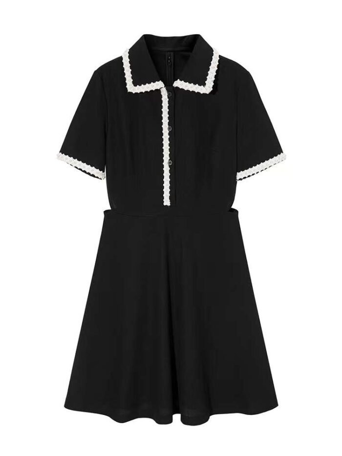 New arrival Heavy beading design discreet leaky waist small fragrant style Polo collar dress - Tradedubai.ae Wholesale B2B Market