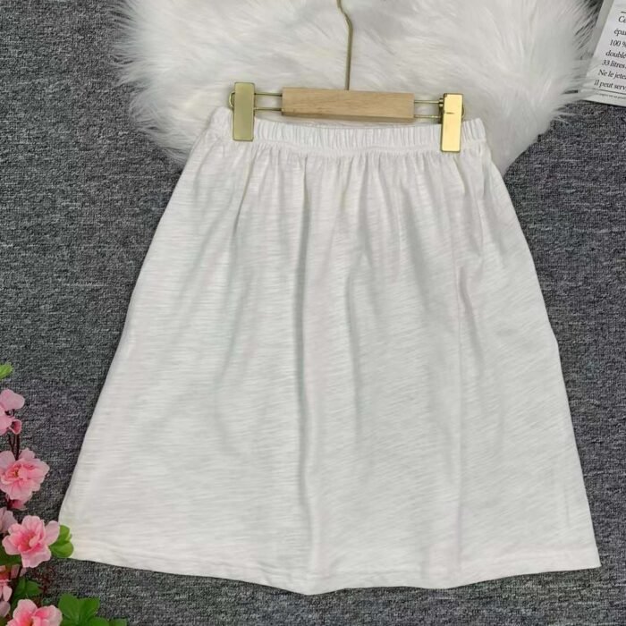Pure cotton crotch-covering white skirt with fake hem for women spring and autumn layering with sweatshirt as a base layer - Tradedubai.ae Wholesale B2B Market
