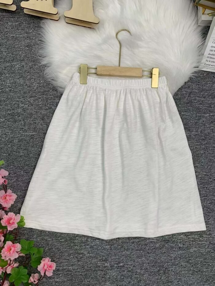 Pure cotton crotch-covering white skirt with fake hem for women spring and autumn layering with sweatshirt as a base layer - Tradedubai.ae Wholesale B2B Market