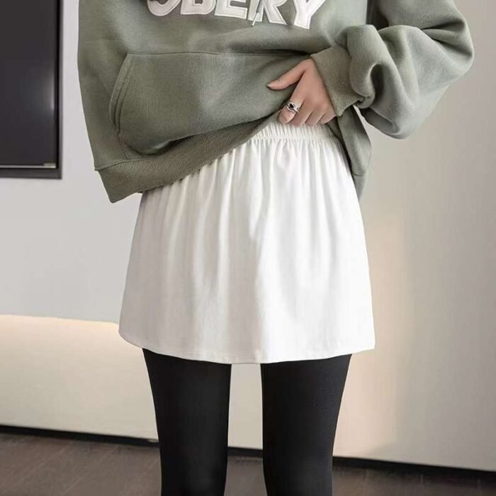 Pure cotton crotch-covering white skirt with fake hem for women spring and autumn layering with sweatshirt as a base layer - Tradedubai.ae Wholesale B2B Market