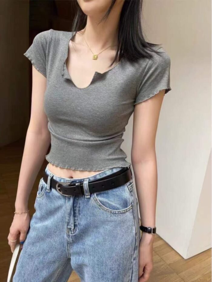 Pure cotton hot girl short-sleeved T-shirts with earrings - Tradedubai.ae Wholesale B2B Market