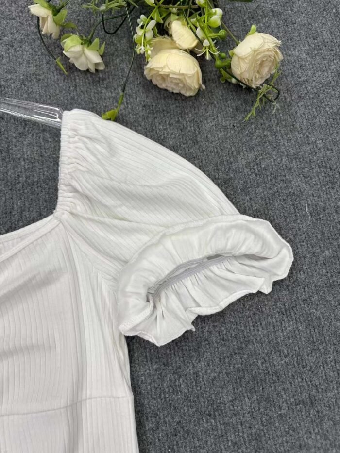 Sexy hot girl cotton onesies Ruffled puff sleeves pleated bust design3 - Tradedubai.ae Wholesale B2B Market