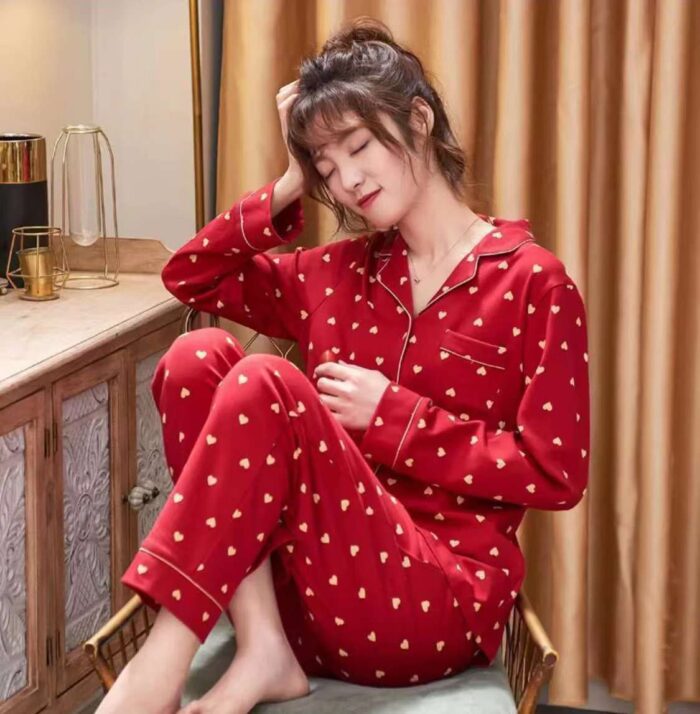 Single pajamas tops printed plaid buttoned loose long-sleeved pajamas - Tradedubai.ae Wholesale B2B Market