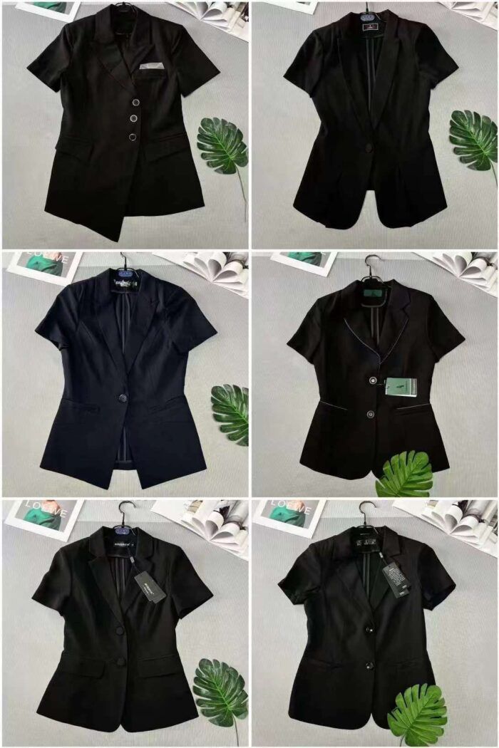 Small brand professional short-sleeved suit for women in summer slim and high-end black suit jacket for summer - Tradedubai.ae Wholesale B2B Market