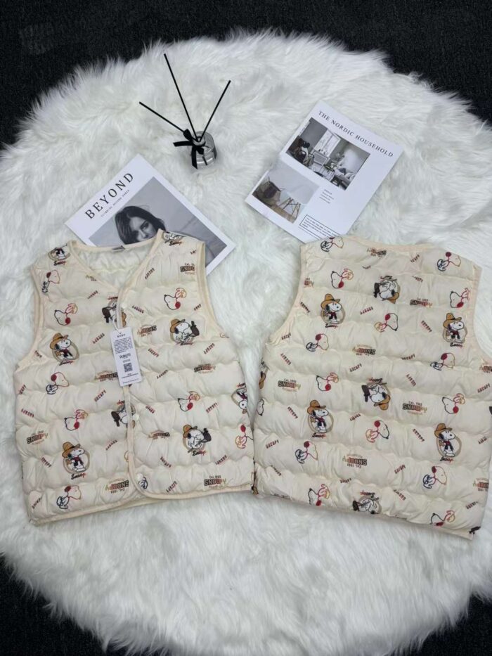 Snoopy autumn and winter warm and thin outer wear for boys and girls cartoon down cotton vest - Tradedubai.ae Wholesale B2B Market