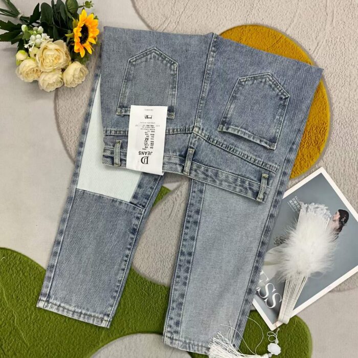 South Koreas Hyun A pretty girls high-waisted spliced ​​slimming harem radish wide-leg dad jeans - Tradedubai.ae Wholesale B2B Market