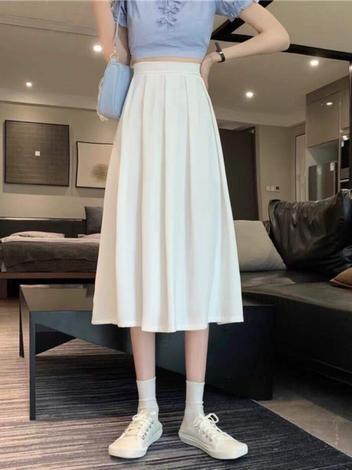 Spring and summer 2024 new Korean style mid-length umbrella skirts high-waisted slim skirts pleated skirts long skirts - Tradedubai.ae Wholesale B2B Market