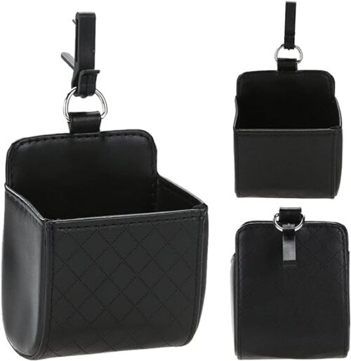 Stowing Tidying PU Leather Car Outlet Air Auto Vent Trash Box Auto Mobile Phone Holder for Supplies Car Styling Bag Orangnizer Box Begie4