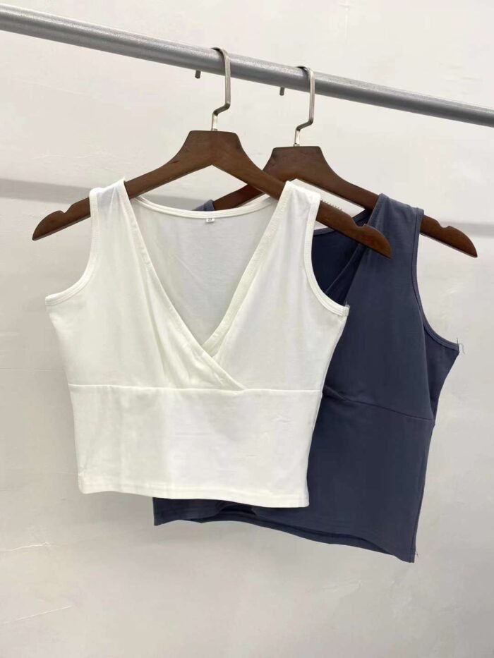 Stretch cotton vest hot girl inner design V-neck camisole - Tradedubai.ae Wholesale B2B Market