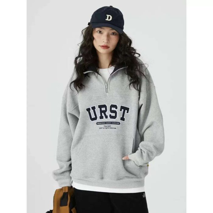 Sweatshirt cotton lapel loose sweatshirt - Tradedubai.ae Wholesale B2B Market