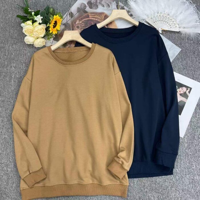 The same style pure cotton terry drop shoulder loose pullover sweatshirt for men and women1 - Tradedubai.ae Wholesale B2B Market